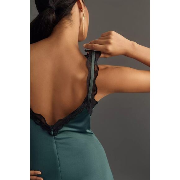 ✨ By Anthropologie | High-Slit Scoop-Neck Lace-Trim Midi Dress ✨ - Picture 2 of 4